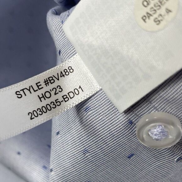 J.CREW Dress Shirt Mens XL Slim Blue Dot Button Up Point Collar BV488 - Picture 12 of 13